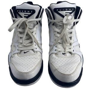 Men's 10.5 NIKE Air Flight Sneakers Shoes White Gray Black 397204-102
